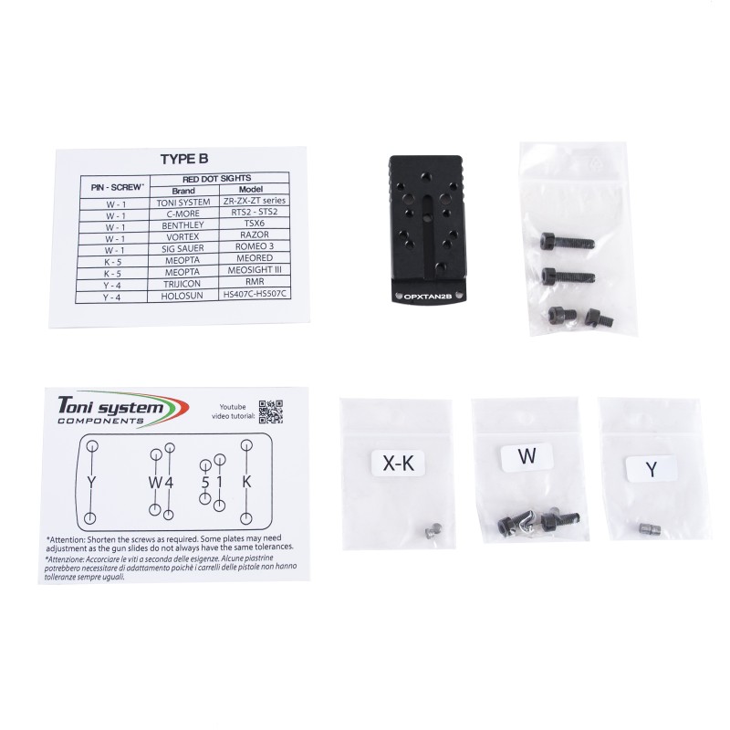 Base red dot tipo B per Tanfoglio Stock II Optic pre 2022 – Toni System