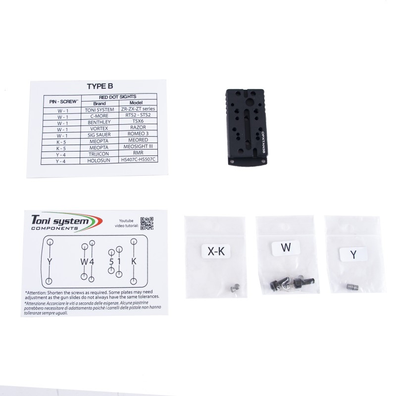 Base red dot tipo B per Tanfoglio Stock II Optic post 2022 – Toni System