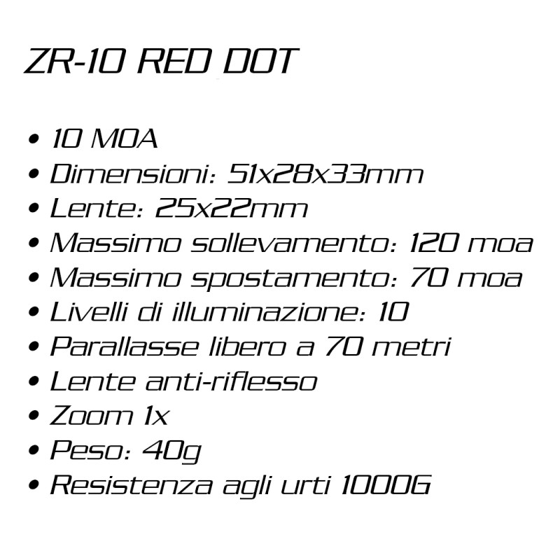 Red dot ZR10 - 10 MOA